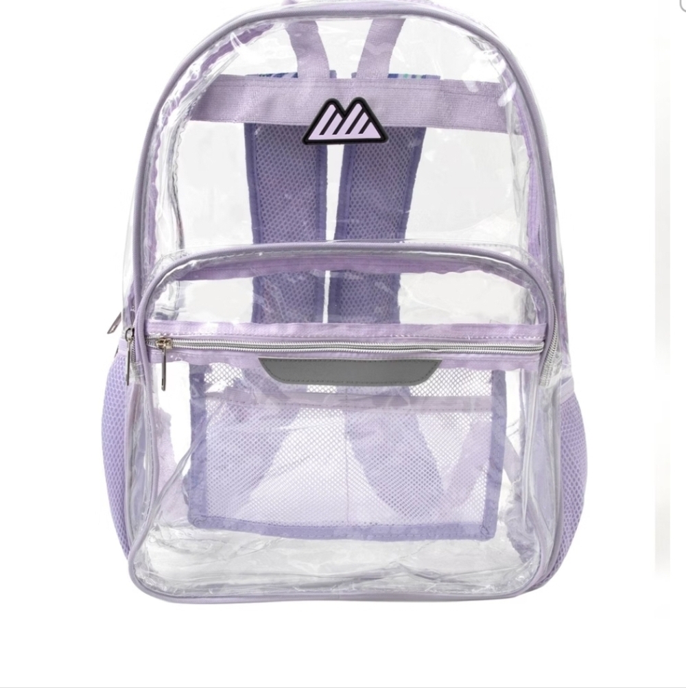 Summit Ridge Clear 18" Backpack with Patch & Printed Straps - Lilac